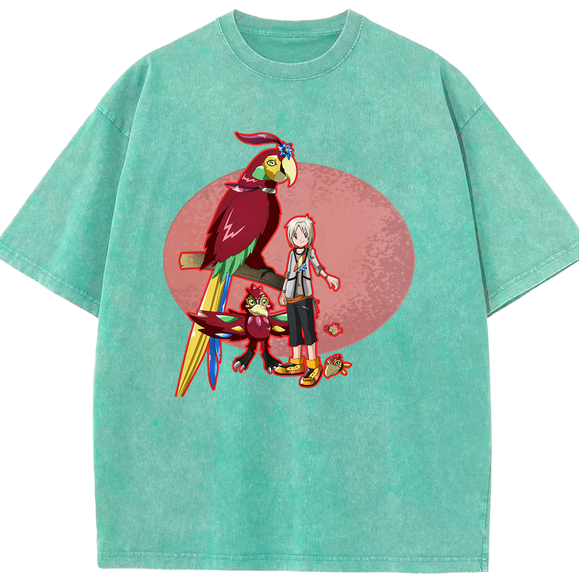 （画像用） Digimon デジタルモンスター/デジモン 綿100% ヴィンテージ風 半袖Tシャツ（フロントプリント）